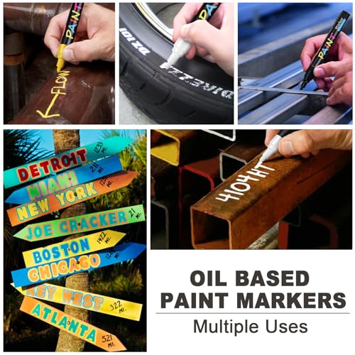 IVSUN Paint Pens Paint Markers, 20 Colors Oil-Based Waterproof Paint Marker Pen Set, Never Fade Quick Dry and Permanent, Works on Rocks Painting, Wood, Fabric, Plastic, Canvas, Glass, Mugs