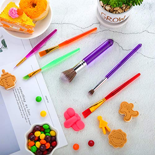 8 Pieces Cake Decorating Brushes Tools Set Cookie Decoration Brushes Fondant Gum Paste Decorating Tools Cake Cookie Brushes for DIY Cake Sugar Cookie Fondant Decoration Supplies