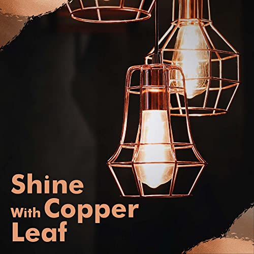 KraftiSky Copper Leaf Sheets - 100 Real Copper Foil Leaves 14x14 cm Metallic Rose Gold Leaf for Craft DIY Proejcts, Paintings, Gilding, Furniture, Makeup & Nail Art…