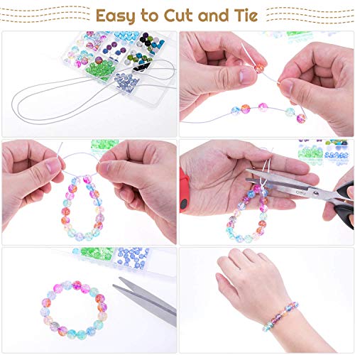 Elastic String for Bracelets, Selizo Elastic Cord Stretchy Bracelet String for Bracelets, Necklace, Beading and Sewing (1.2 MM, 109 Yards, White)