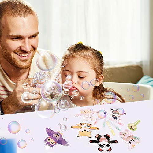 ANYIDEA Valentines Day Cards for Kids Gifts - 32 Bubble Wands 32 Valentines Cards 80 Sticker Dots, Valentine's Day Party Favors, Animal Kids Vday Cards for School Valentines Classroom Exchange