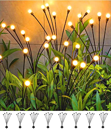 SIOTMERA 8 Counts Solar Lights Outdoor Waterproof IPX5, Solar Garden Lights, Firefly Garden Lights Solar Outdoor Lights, Christmas Lights Outdoor Decor, for Yard Patio Pathway Garden Decor