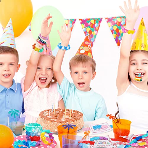 AYGXU 30pcs Valentines Day Gifts for Kids .Valentines Day Cards for Kids classroom School .Heart POP Bracelets.Valentine's Classroom Exchange Cards and Kids Party Favors.Valentines goody bag filler.