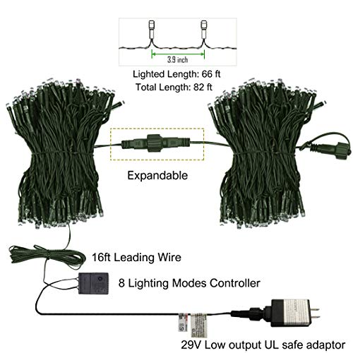 Twinkle Star 200 LED 66FT Halloween Fairy String Lights, Halloween Decoration Lights with 8 Lighting Modes, Mini String Lights Plug in for Indoor Outdoor Christmas Garden Wedding Party Decor, Orange