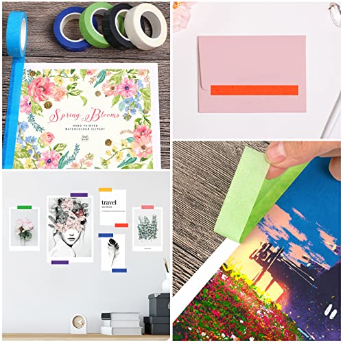 Guirnd 12PCS Colored Masking Tape, Kids Art Supplies Colored Tape, DIY Craft Tape, Colored Tape Rolls, Colored Painters Tape 1.7cm X 12m (2/3In X 13Yards)