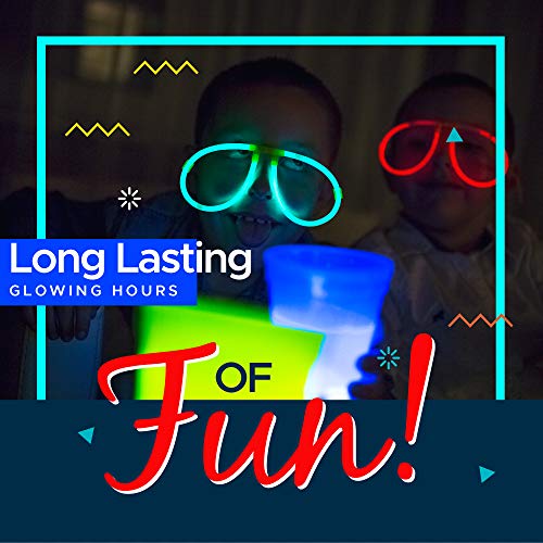 Glow Sticks Party Pack - 240 PCS Includes, 100 Pcs 8' Glow sticks,10 Pcs Ultra-Bright 6' Glow Sticks, And All Exciting Accessories – Create Glow In The Dark Necklaces, Bracelets, Glasses, Headbands, Balls, Flowers