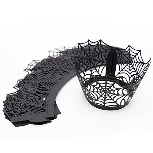 BinaryABC Halloween Cupcake Wrappers,Spider Web Cupcake Wrapper,Halloween Party Decorations Supplies 36Pcs