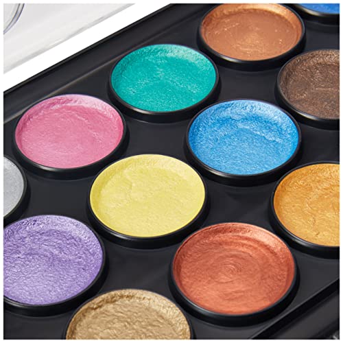 Yasutomo Paints NPWC21 Pearlescent Watercolor Set, 21-Colors, 1 Count (Pack of 1), Multicolor