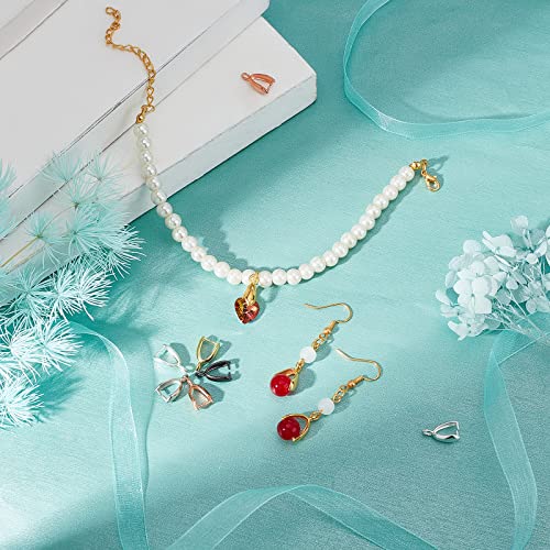 PH PandaHall About 100 Pieces Brass Pinch Clip Bail Clasp Dangle Charm Bead Pendant Connector Findings 14x7x5mm for Jewelry Making 5 Colors