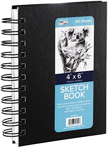 Pro Art Premium Sketch Book 4"x6" 80 Sheets, 70#, Wire, Sketch Book, Sketchbook, Drawing Pad, Sketch Pad, Drawing Paper, Art Book, Drawing Book, Art Paper, Sketchbook for Drawing