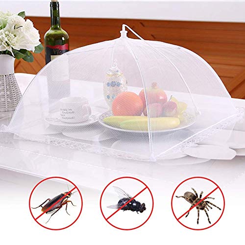 (6 Pack) Omont Pop-Up Food Cover Tents, 17 Inch X17 Inch Food Mesh Cover, Reusable and Collapsible Outdoor Picnic Food Cover Net,Suit for Parties Picnics,BBQs