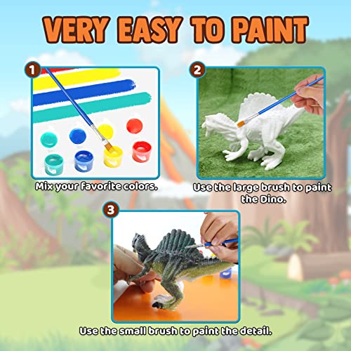 FUNZBO Dinosaur Painting Kit - Dinosaur Toys for Kids 3, 4, 5, 6, 7,8 9 Years Old, Christmas Gifts for Kids, Painting Set for Kids, Art Set for Kids with Painting Tools, Art Supplies, Toys for Boys