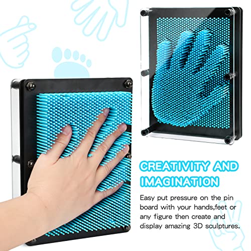 3D Pin Art Toy, Pin Art Board Pin Art Toy for Kids, Sensory Toys for Age 3, 4, 5, 6, 7, 8, 9, 10+ Years Old Kids Boys Girls, Toddler Toys Birthday Gifts Baby Girl Boy Gifts Fidget Toys(Blue)