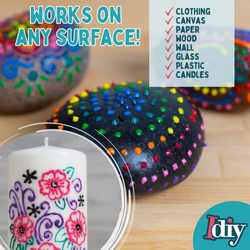 DIY Fabric Paints (8 GLITTER Colors)- 1oz bottles- Ultra Bright 3D Fabric T Shirt Clothing Soft Paint, Non-Toxic Water-Based, Washable, Permanent, Classroom, Kids Birthday Party Art Craft, Summer Camp