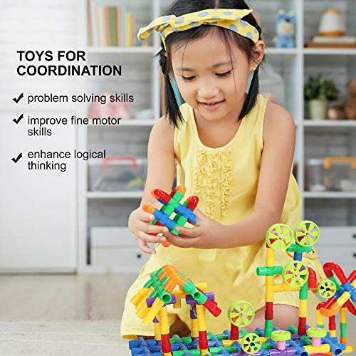 KAKATIMES STEM Building Blocks Toy for Kids, Educational Toddlers Preschool Brain Toy Kit, Constructions Toys for 3 4 5 6 7 8 Years Age Boys and Girls – Creativity Kids Materials Toys