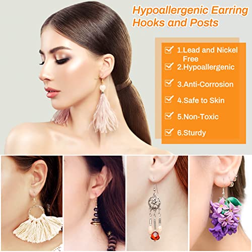 Hypoallergenic Earring Making Kit, Modacraft 2000Pcs Earring Making Supplies Kit with Earring Hooks, Earring Findings, Earring Posts, Earring Backs, Earring Pins Jump Rings for Jewelry Making Supplies
