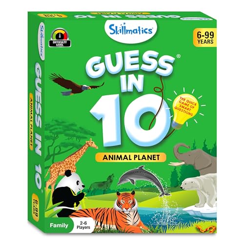 Skillmatics Card Game - Guess in 10 Animal Planet, Perfect for Boys, Girls, Kids, and Families Who Love Toys, Board Games, Gifts for Ages 6, 7, 8, 9