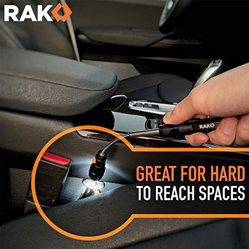 RAK Magnetic Pickup Tool - Birthday Gifts for Men - Telescoping Magnet Pickup Tool with Bright LED Lights and Extendable Neck - Cool Gadgets Gifts for Men