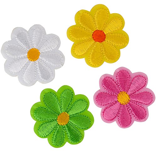 Coopay 16 Pieces Flowers Butterfly Sunflowers Iron on/Sew on Patches Rose Embroidery Applique Patches for Arts Crafts DIY Decor, Jeans, Jackets, Clothing, Bags