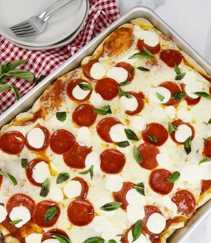 USA Pan Bakeware Half Sheet Pan, Warp Resistant Nonstick Baking Pan, Made in the USA from Aluminized Steel 17 1/4 x12 1/4 x1