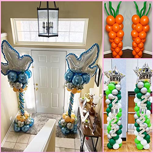 DECOJOY Balloon Column Stand Set of 2, Adjustable 7 Feet Balloon Arch Stands with Bases for Floor, Tall Balloon Tower Pillar Assembly Kit for Graduation, Birthday, Party, Baby Shower Decoration