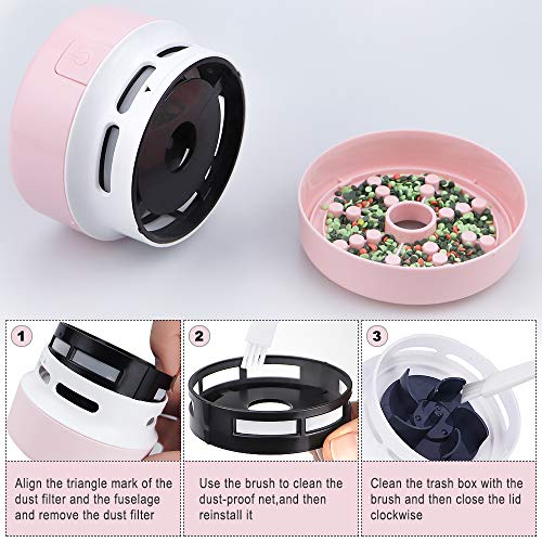 BLOCE Diamond Painting Tools, Diamond Painting Accessories for Diamonds, Hand-Held Vacuum Cleaner for Diamond Painting Lover (Pink)