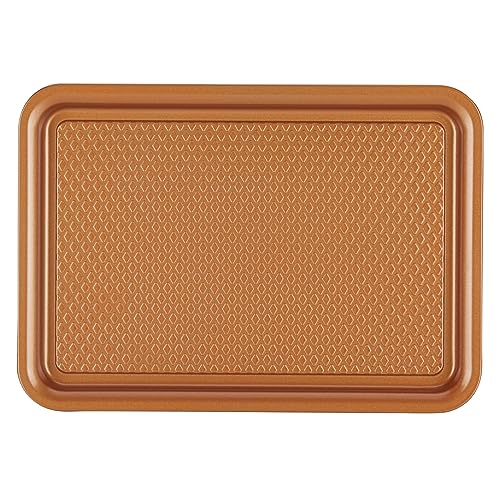 Ayesha Curry Nonstick Bakeware Toaster Oven Set with Nonstick Baking Pan, Cookie Sheet / Baking Sheet and Muffin Pan / Cupcake Pan - 4 Piece, Copper Brown