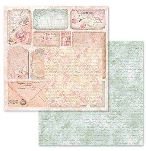 Stamperia Intl Double-Sided Paper Pad-Shabby Rose, 30.5 x 30.5 (12" x 12"), Multicoloured