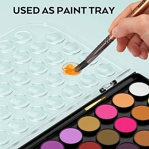 Nicpro Watercolor Paint Set, 48 Water Colors Kit with 8 Squirrel Brushes, Palette, Watercolor Pen, 25 Art Pad Paper, 2 Art Sponges, Non-toxic Painting Supplies for Kids, Adults, Beginners, Artists