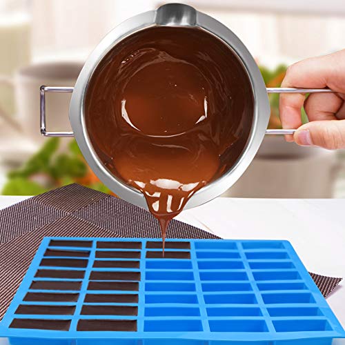 Mity rain 2 pack 40 Cavity Narrow Rectangle Silicone Caramel Candy Molds Chocolate Bar Mold for Truffles, Ganache, Jelly, Praline, Brownie, Butter, Ice Cube Tray