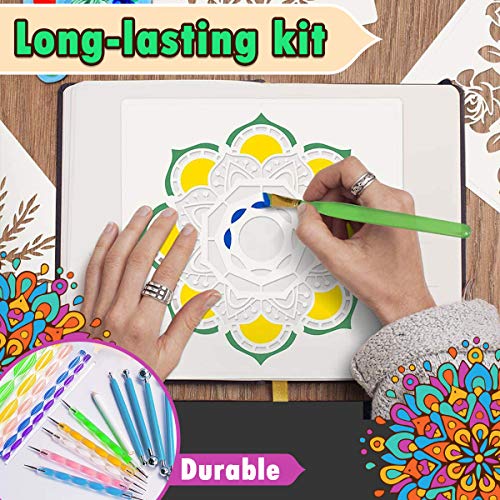 Insnug Mandala Dotting Tools Painting Kit - Rock Dot Paint Stencils Tool Set Art Craft Supplies Kits Tray Brush Zipper Pen for Nail Stone Mandala Arts Drawing Home Decor Activity | Mothers Day Gift