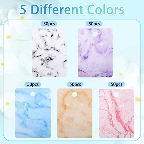 900 Pcs Marble Earring Necklace Display Card Holder for Selling, 250 Pcs 5 Colors Jewelry Display Cards 150 Pcs Self Seal Bags and 500 Earring Back for Jewelry Packing, 2 x 2.8 Inches (Marble)
