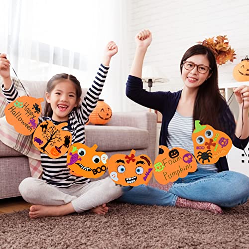 Max Fun 312PCS Halloween Pumpkin Shape Foam Stickers Glitter Set DIY Self-Adhesive Halloween Craft Kit for Kids Halloween Decoration