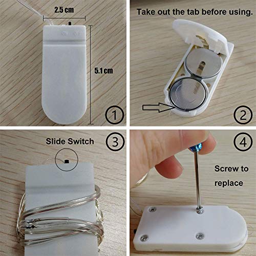 YJFWAL 24 Packs Fairy Lights Battery Operated(Batteries Included),10.2FT 30LEDs Copper Wire Firefly Lights,Mini Starry String Lights for Mason Jars Wedding Party DIY Christmas Decor (Cool White)