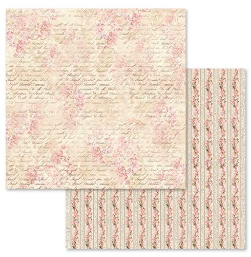 Stamperia Intl Double-Sided Paper Pad-Shabby Rose, 30.5 x 30.5 (12" x 12"), Multicoloured