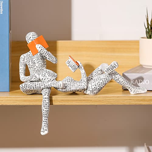 GRAPMKTG Home Decor Pulp Reading Women Thinker Statue Aesthetic Sculpture Room Decor Modern Abstract Decoration on Shelf Table Desk for Living Room Office Bedroom H