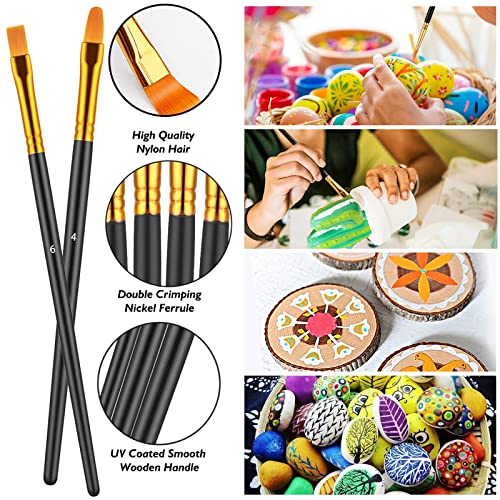 Paint Brushes Set, 60 Pcs Paint Brushes for Acrylic Painting, Oil Watercolor Acrylic Paint Brush, Artist Paintbrushes for Body Face Rock Canvas, Kids Adult Drawing Arts Crafts Supplies, Black