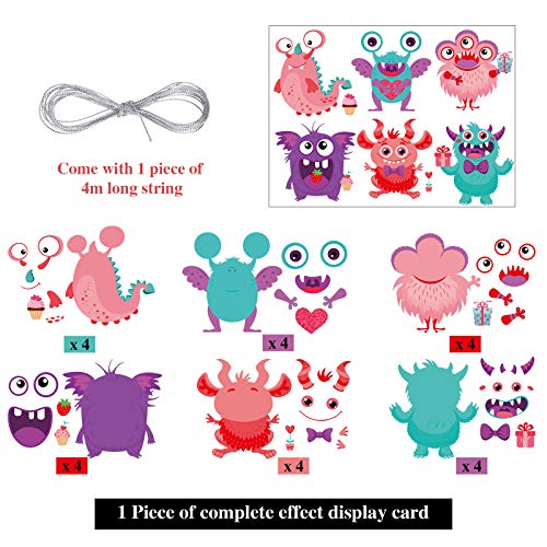 Zonon Pack of 24 Valentines Day Craft Kits for Kids, DIY Craft Ornament Valentine Class Game Activities Make Your Own Valentine Cards