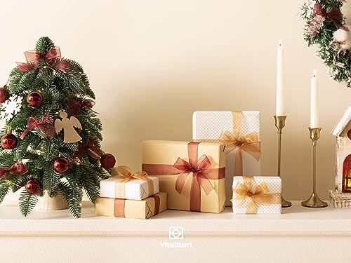 Vitalizart 1" x 90Yd Organza Ribbon Mixed Color Sheer Ribbons Set 10 Yd x 9 Rolls Handmade Eco-Friendly for Gift Wrapping Christmas Tree Crafts Bows Wedding Invitations Wreaths Wrap