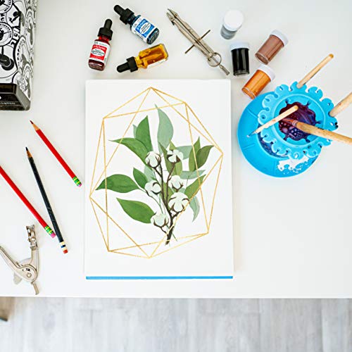 Paint Brush Cleaner Rinse Cup (All-in-One) Fine Art, Studio, Classroom | Brushes Holder & Silicone Cleaning System for Acrylic, Watercolor, and Water-Based Mediums