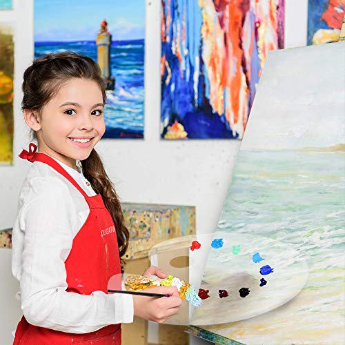 Large Acrylic Paint Palette 2pcs 15.7 x 11.8 Inches, Clear Oval-Shaped Non-Stick Acrylic Oil Paint Mixing Tray, Comfortable to Hold & Easy to Clean, for DIY Art Painting Plate (Big Size)