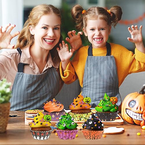 Halloween Cupcake Liners, SANNIX 450pcs Ghost Pumpkin Spider Baking Cups Cupcake Wrappers Paper Wraps Muffin Liners for Halloween Party Candy Cake Decorations Supplies(9 Designs)