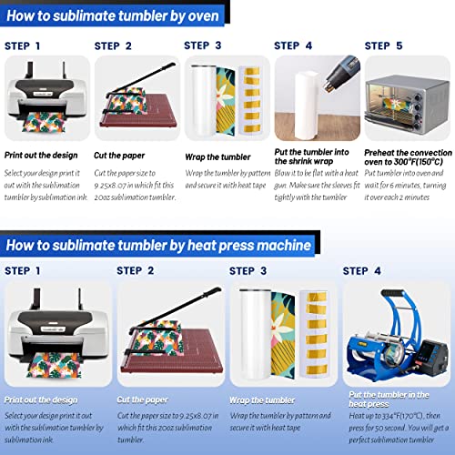 Joyclub 8 Pack Sublimation Tumblers Blank 20 oz Straight Skinny Bulk for Heat transfer, Double Wall Insulated Tumbler with Lids, Straw, Rubber Bottoms, Individually Gift Boxed and Shrink Wrap Films