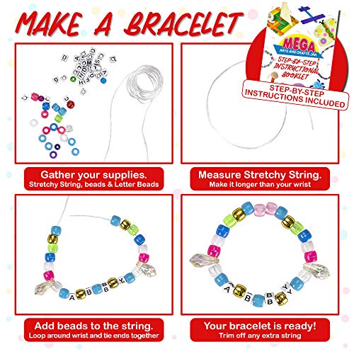 Dragon Too Mega Kids Crafts and Art Supplies Jar Kit - 1000+ Piece Set - Instructional Booklet Included - Glitter Glue, Construction Paper, Colored Popsicle Sticks, Googly Eyes, Pipe Cleaners