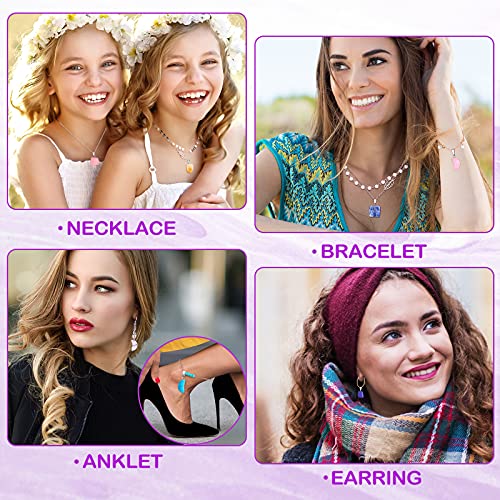 50 Pieces Stone Pendants Gemstone Charms Irregular Healing Stone Beads Moon Shape Stone Pendants Natural Gemstone Beads Quartz Charms for DIY Bracelets Necklaces Earrings Jewelry Making