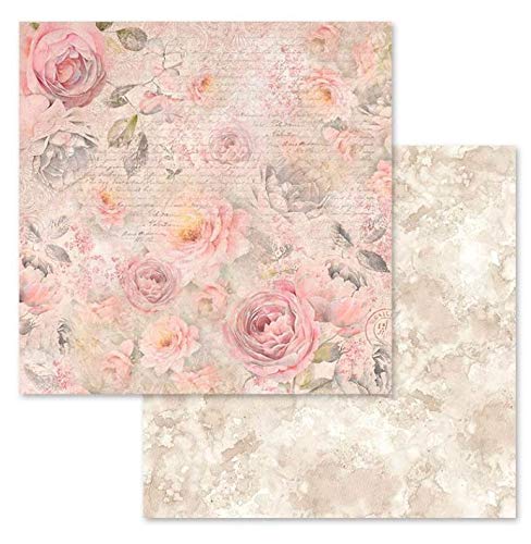 Stamperia Intl Double-Sided Paper Pad-Shabby Rose, 30.5 x 30.5 (12" x 12"), Multicoloured