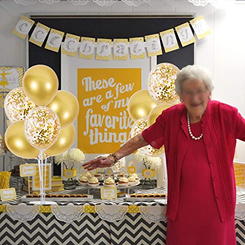 TONIFUL Gold Balloon Centerpieces for Table Gold Balloons Stand Kit for 2023 Graduation Party Decorations Father Day Engagement 30th 40th 50th 60th 70th 80th 90th Birthday Anniversary Decorations