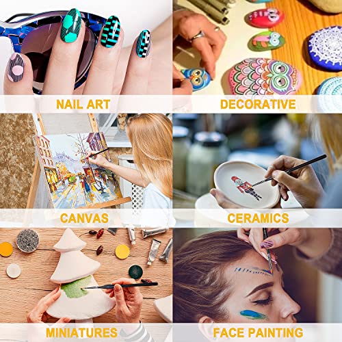 Miniature Paint Brushes, 15PC Model Brushes Micro Detail Paint Brush Set, Fine Detailing for Acrylics, Oils, Watercolors & Paint by Number, Citadel, Figurine, Warhammer 40k (Black)