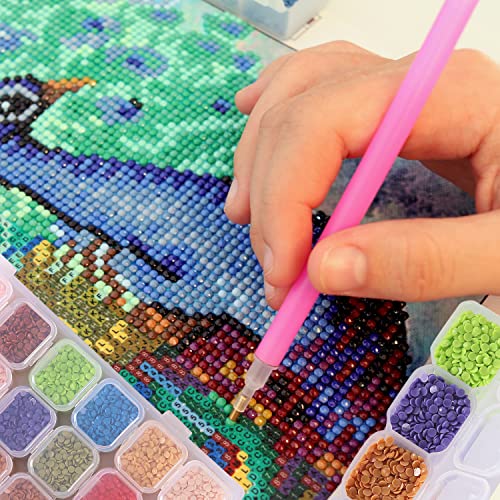 Mr. Pen-28 Grids, 2 Pack, Bead Storage Containers with 160pcs Label Stickers, Diamond Art, Bead Box, Diamond Painting Organizer