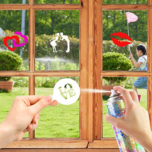 Konsait 20Pack Valentine's Day Cake Stencil Templates Decoration, Reusable Valentine's Day Cake Cookies Baking Painting Mold Tools, Dessert, Coffee Decorating Molds Cappuccino Mousse Hot Chocolate